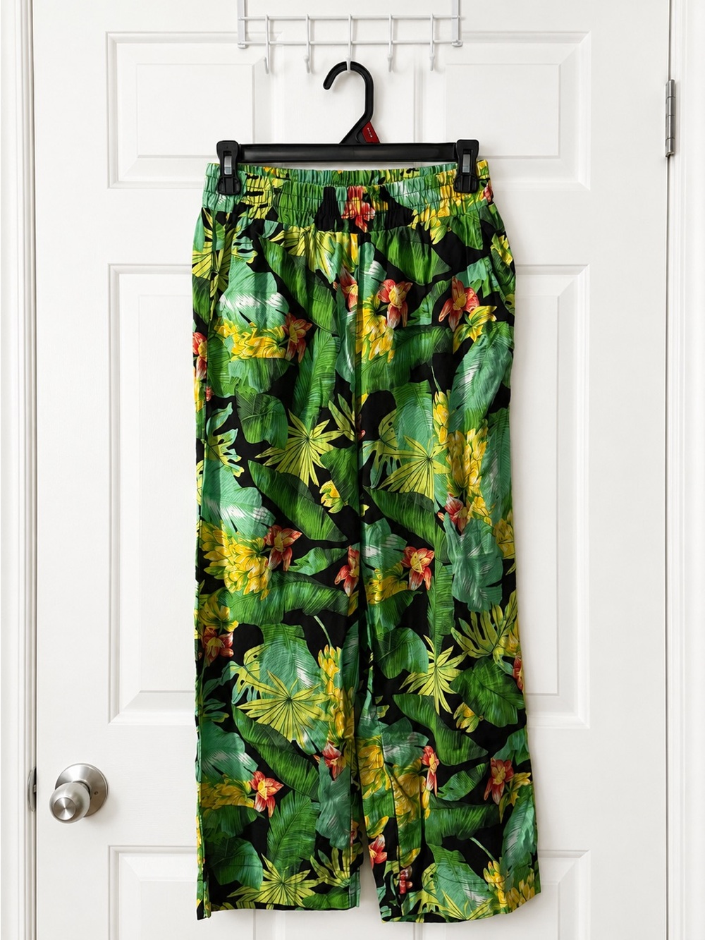 ✨Nicole Miller Wide-Leg Island Print Linen Summer Pants Size S
